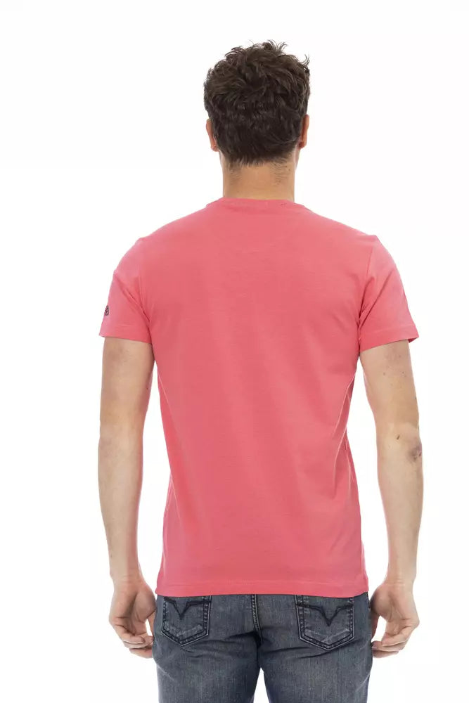 Pink Cotton Men T-Shirt