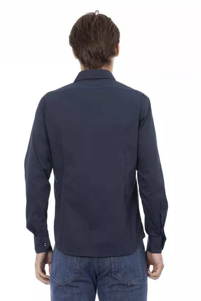 Blue Cotton Men Shirt