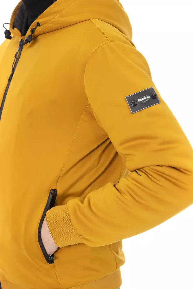 Yellow Polyester Men Jacket