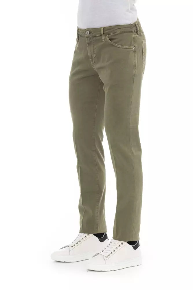 Green Cotton Men Jeans