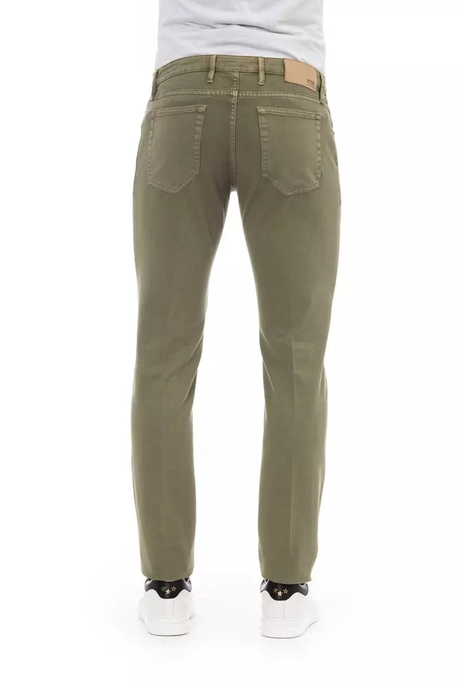 Green Cotton Men Jeans