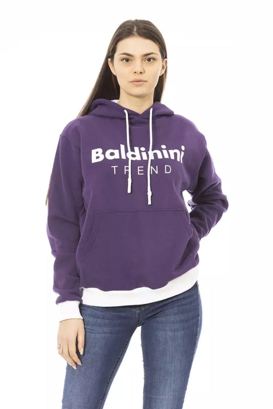 Purple Cotton Women Hoodie