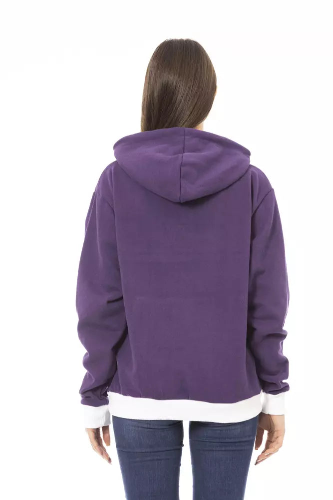 Purple Cotton Women Hoodie