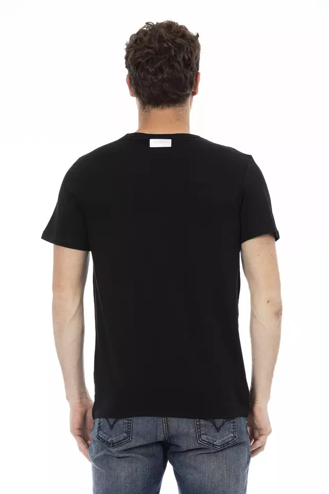 Black Cotton Men T-Shirt