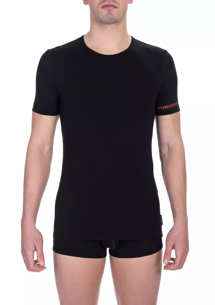 Black Cotton Men T-Shirt