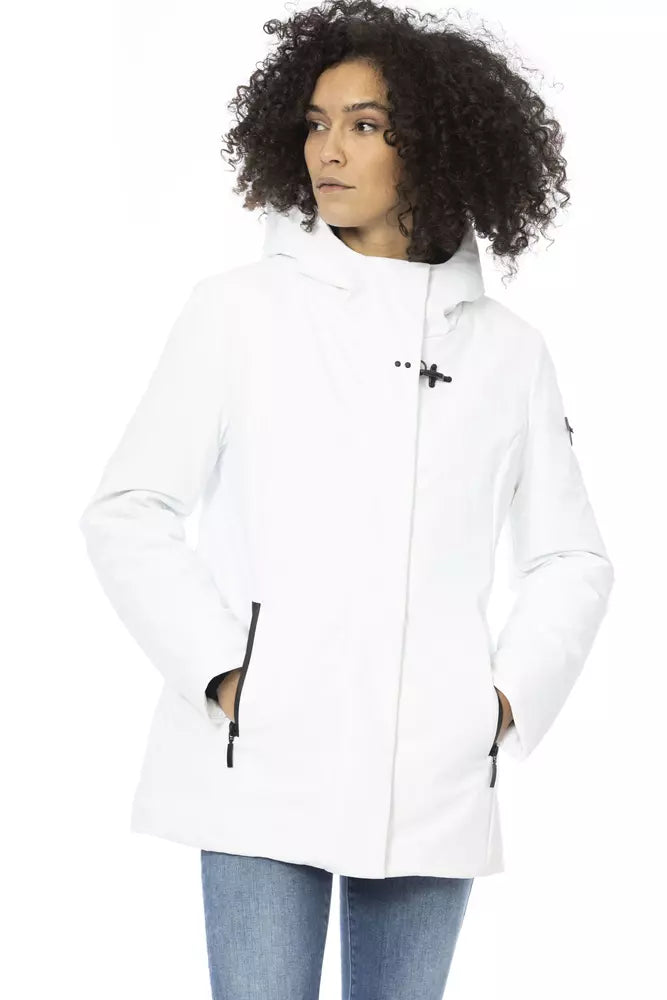 White Polyester Women Jacket