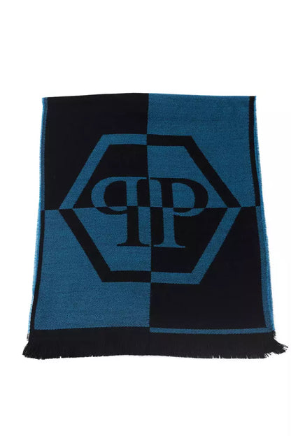 Blue Wool Mens Scarf