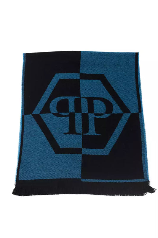 Blue Wool Men Scarf