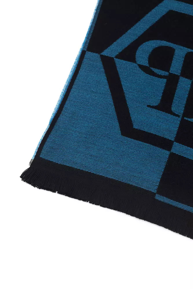 Blue Wool Mens Scarf