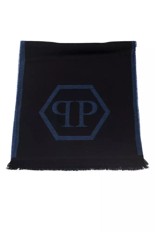 Blue Wool Men Scarf