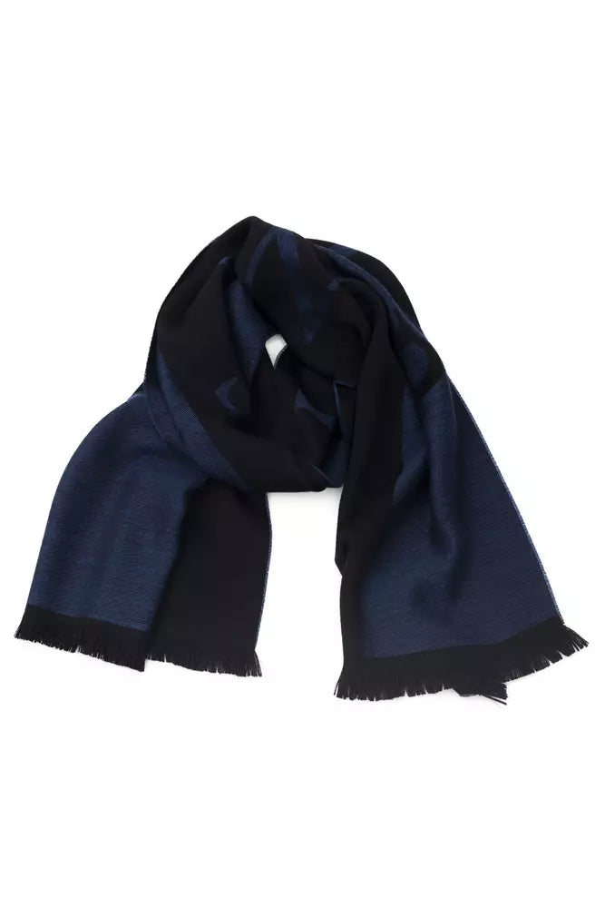 Blue Wool Men Scarf