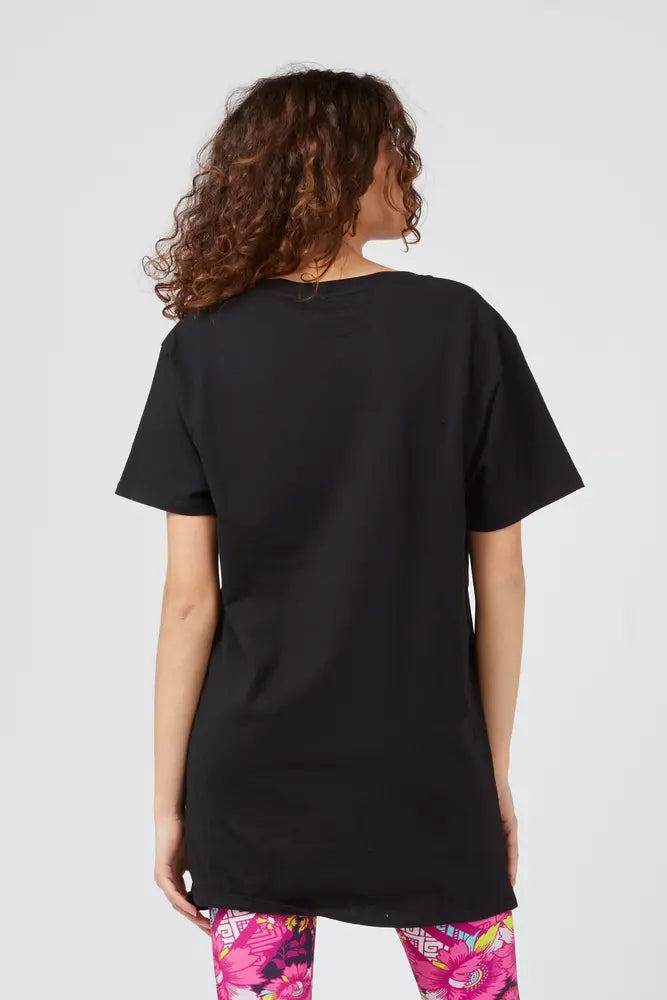 Black Cotton Women T-Shirt