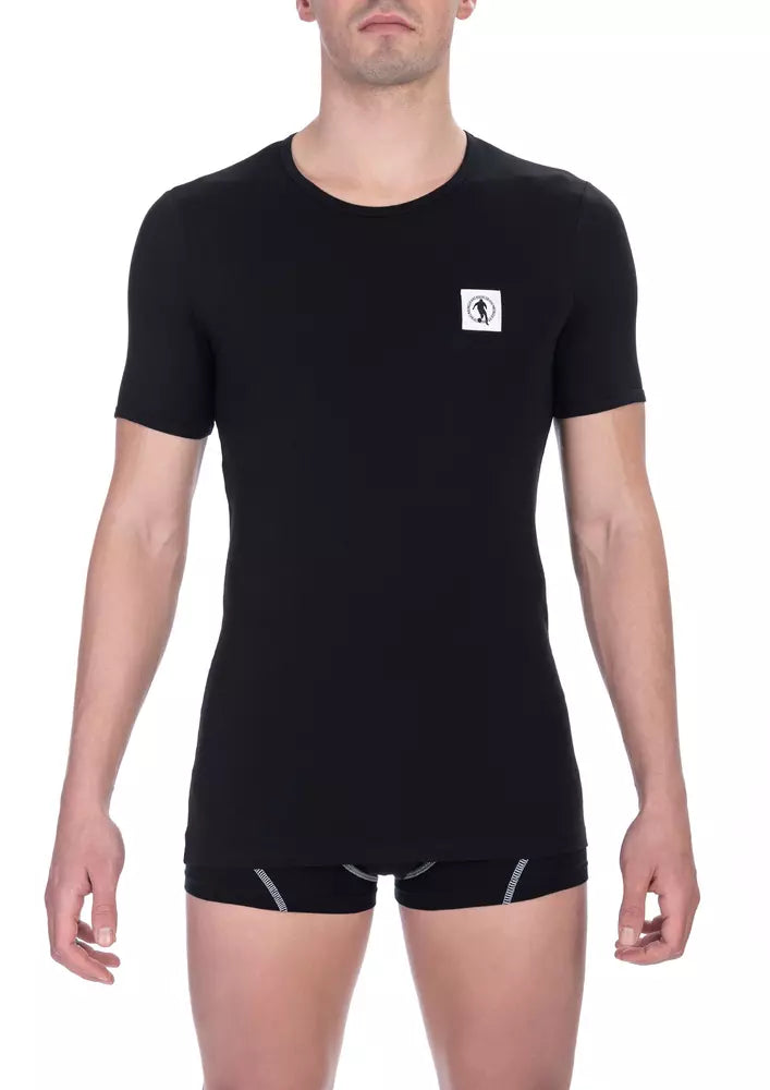 Black Cotton Men T-Shirt