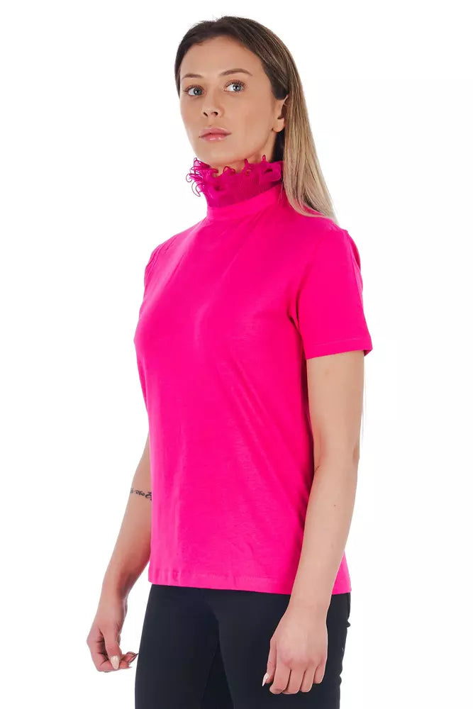 Pink Cotton Women T-Shirt