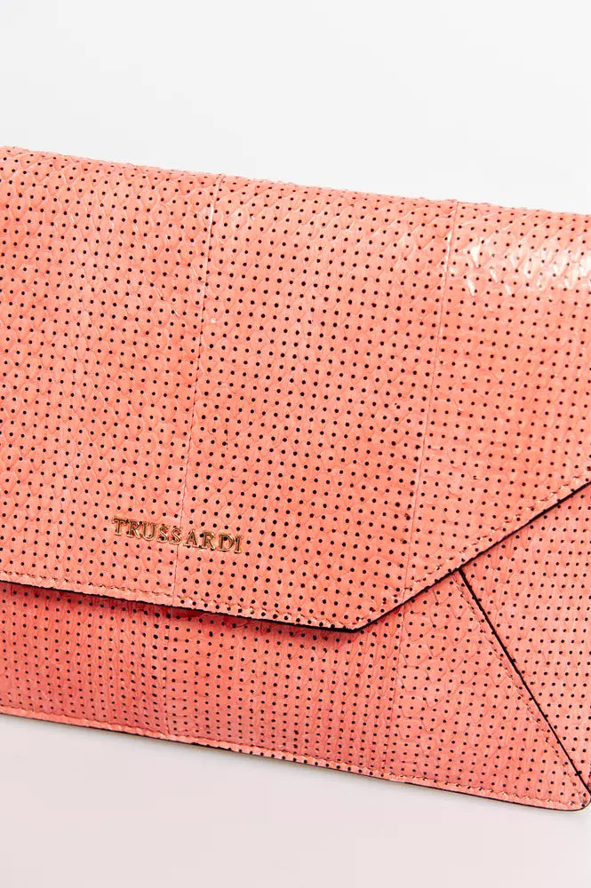 Pink Leather Women Clutch