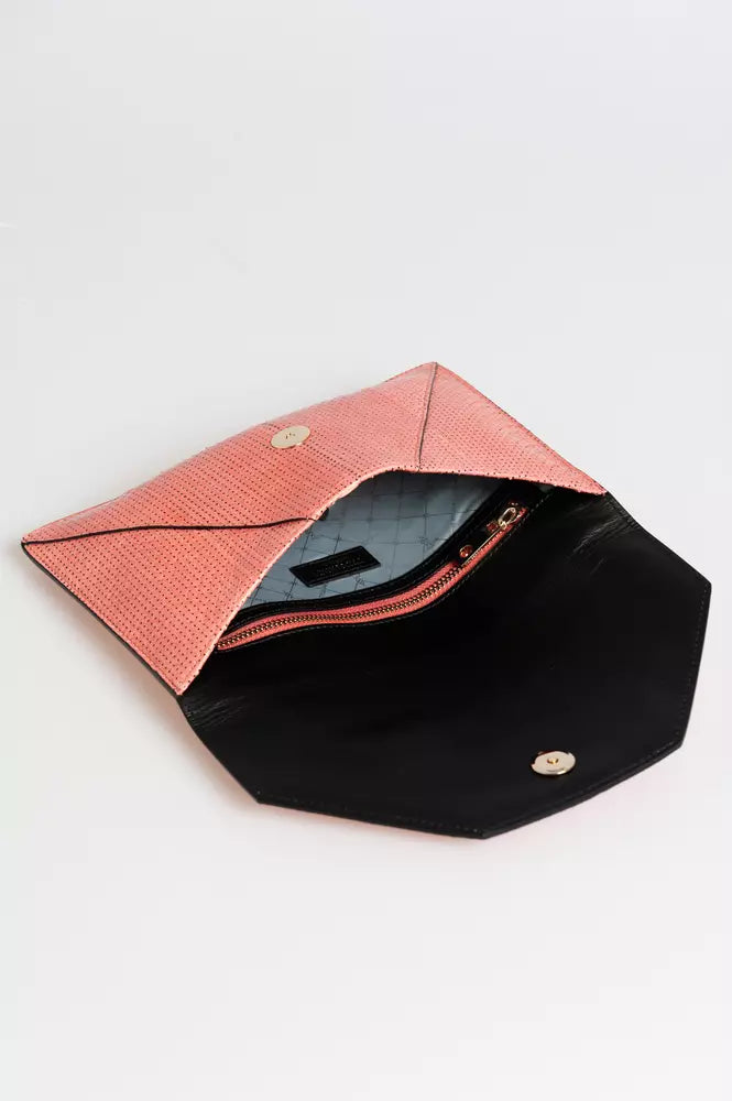 Pink Leather Women Clutch