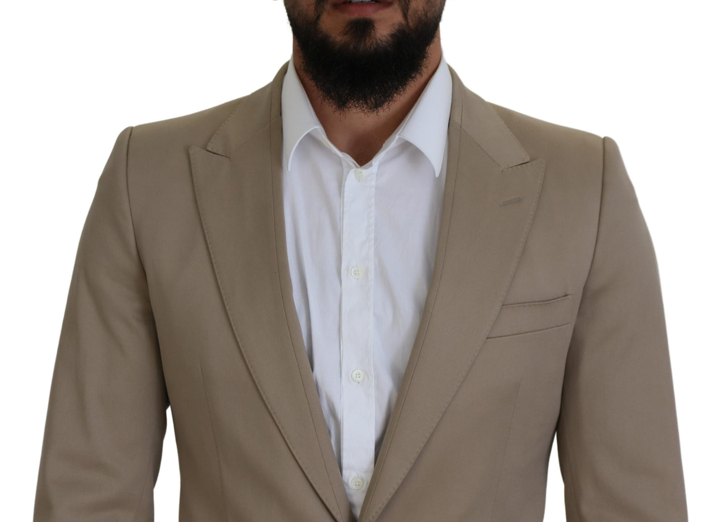 Elegant Beige Single Breasted Blazer