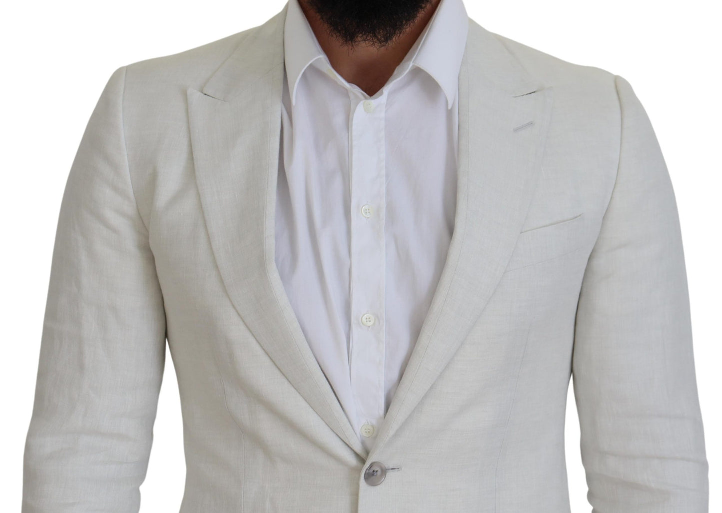 Elegant White Sicilia Single Breasted Blazer