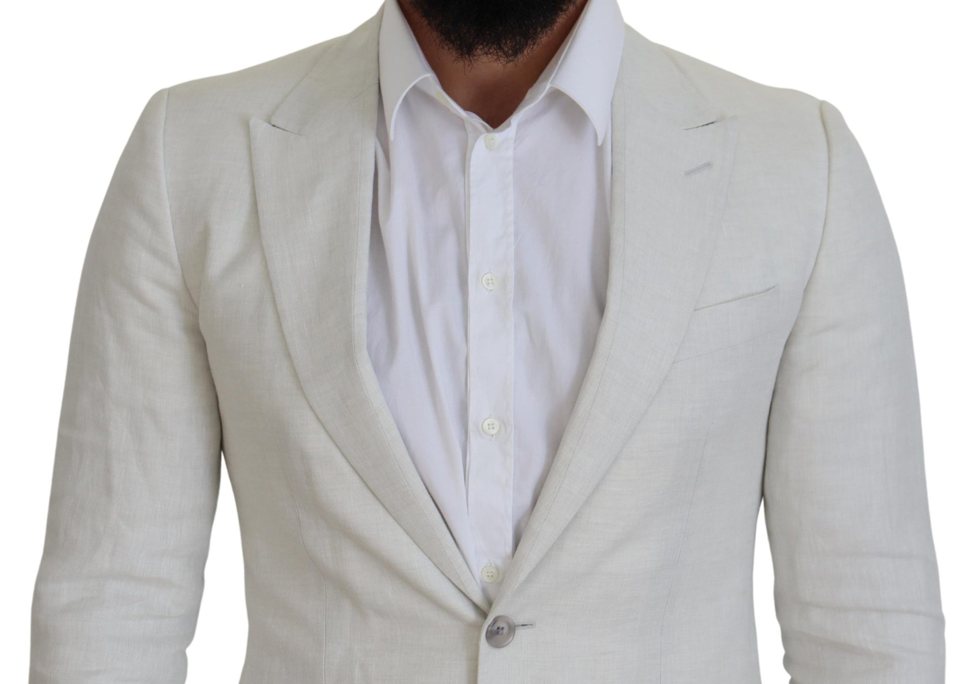 Elegant White Sicilia Single Breasted Blazer