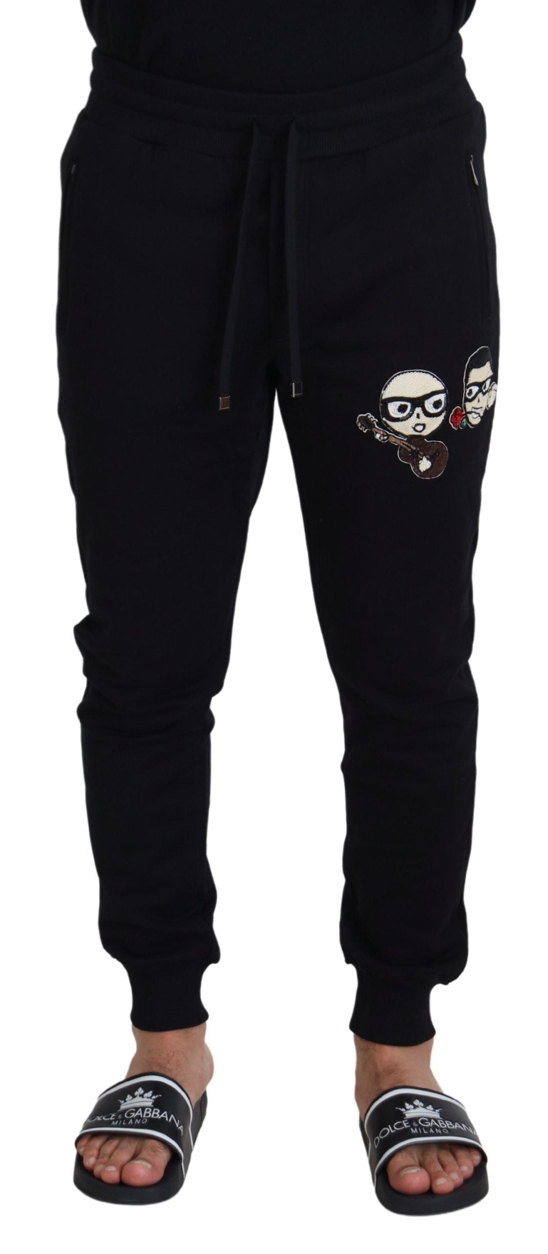 Elegant Black Cotton Jogger Pants