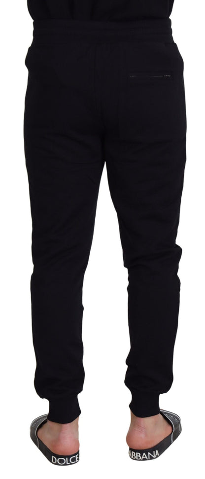 Elegant Black Cotton Jogger Pants