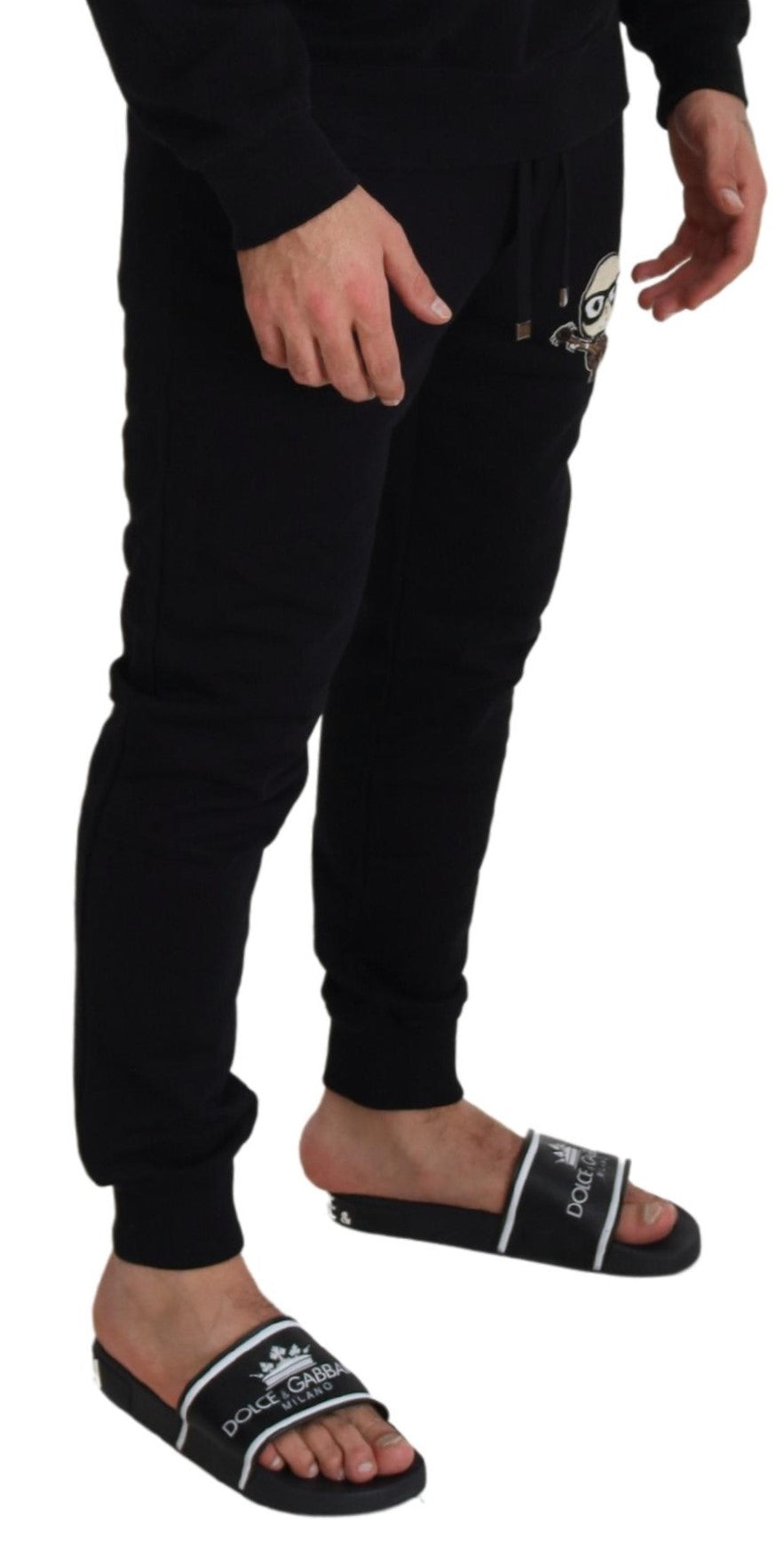 Elegant Black Cotton Jogger Pants