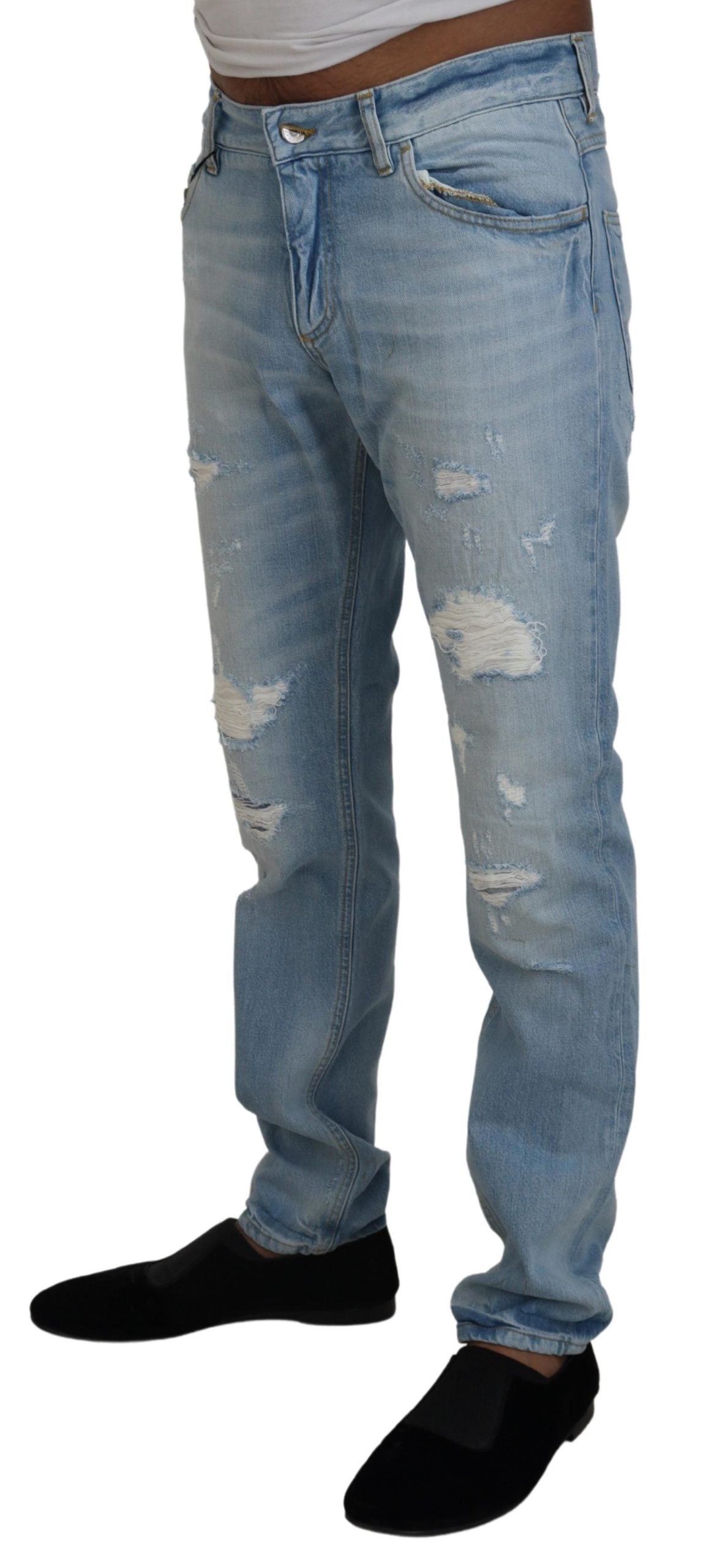 Elegant Light Blue Denim Pants