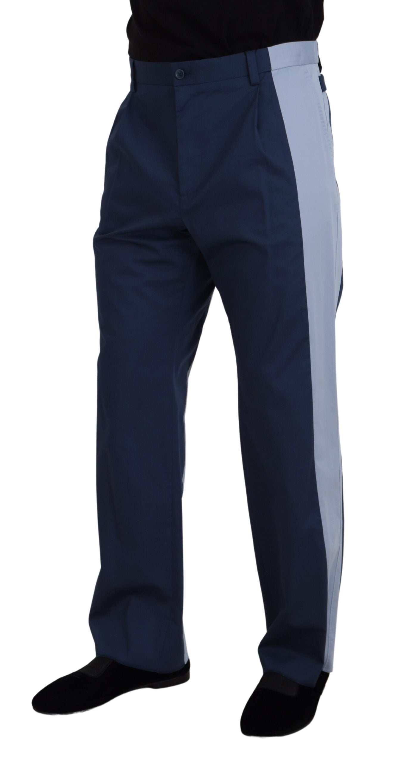 Elegant Blue Cotton Blend Pants for Men