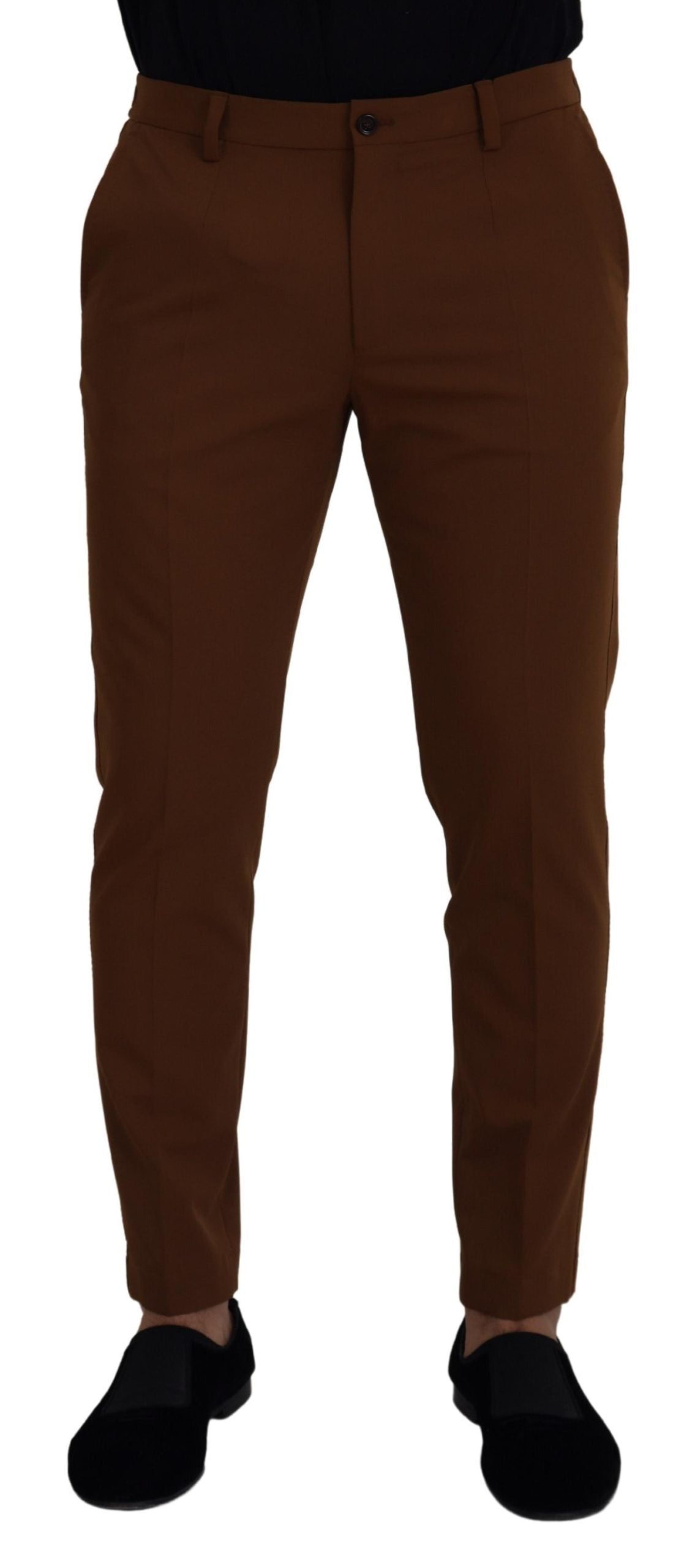 Elegant Brown Virgin Wool Pants - Italian Crafted