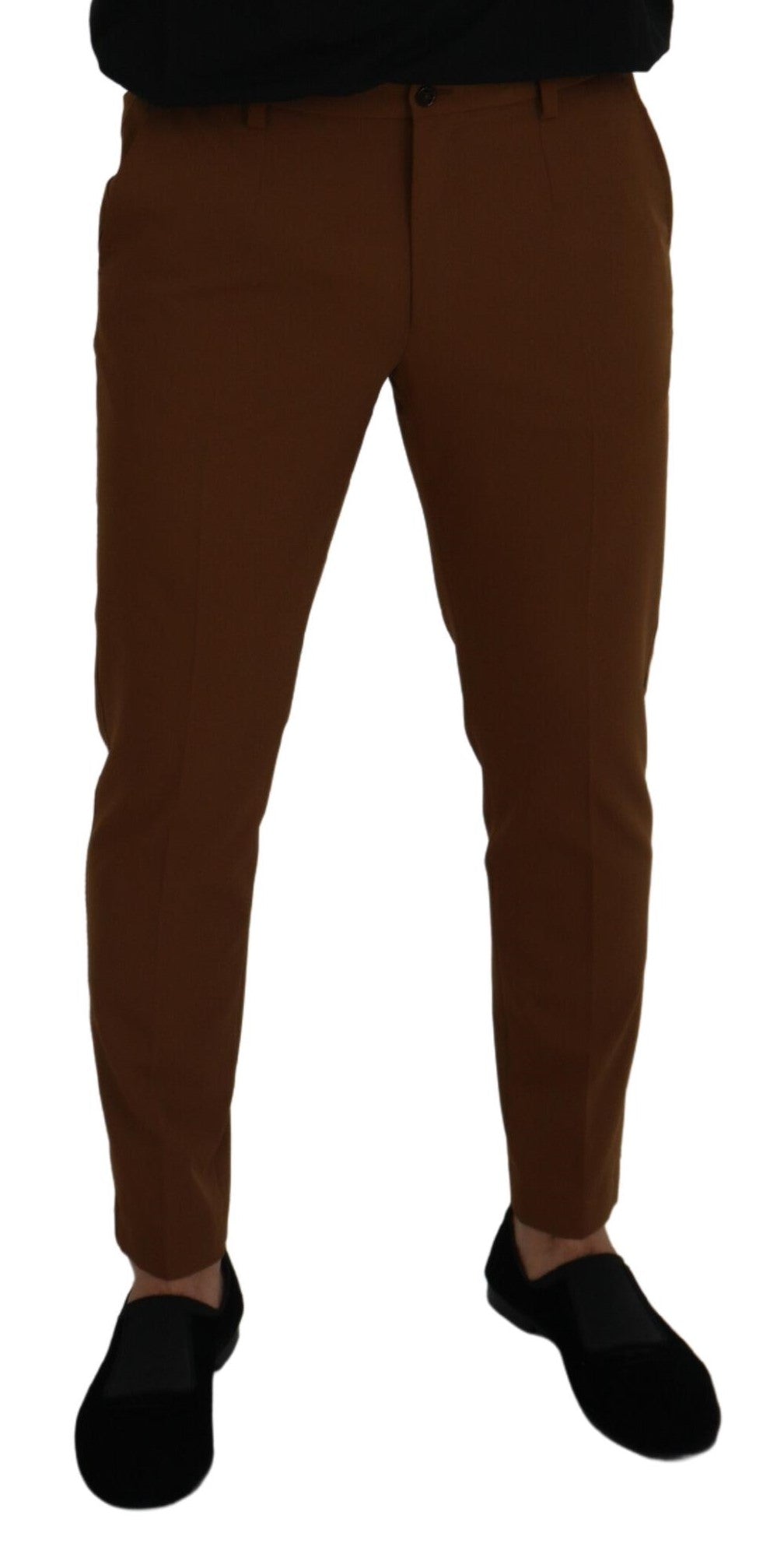 Elegant Brown Virgin Wool Pants - Italian Crafted