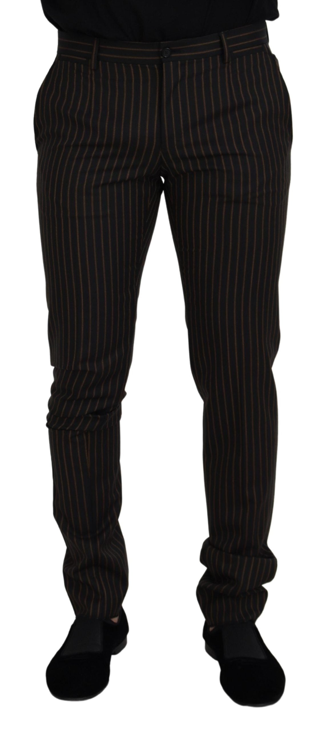 Elegant Striped Cotton Blend Pants