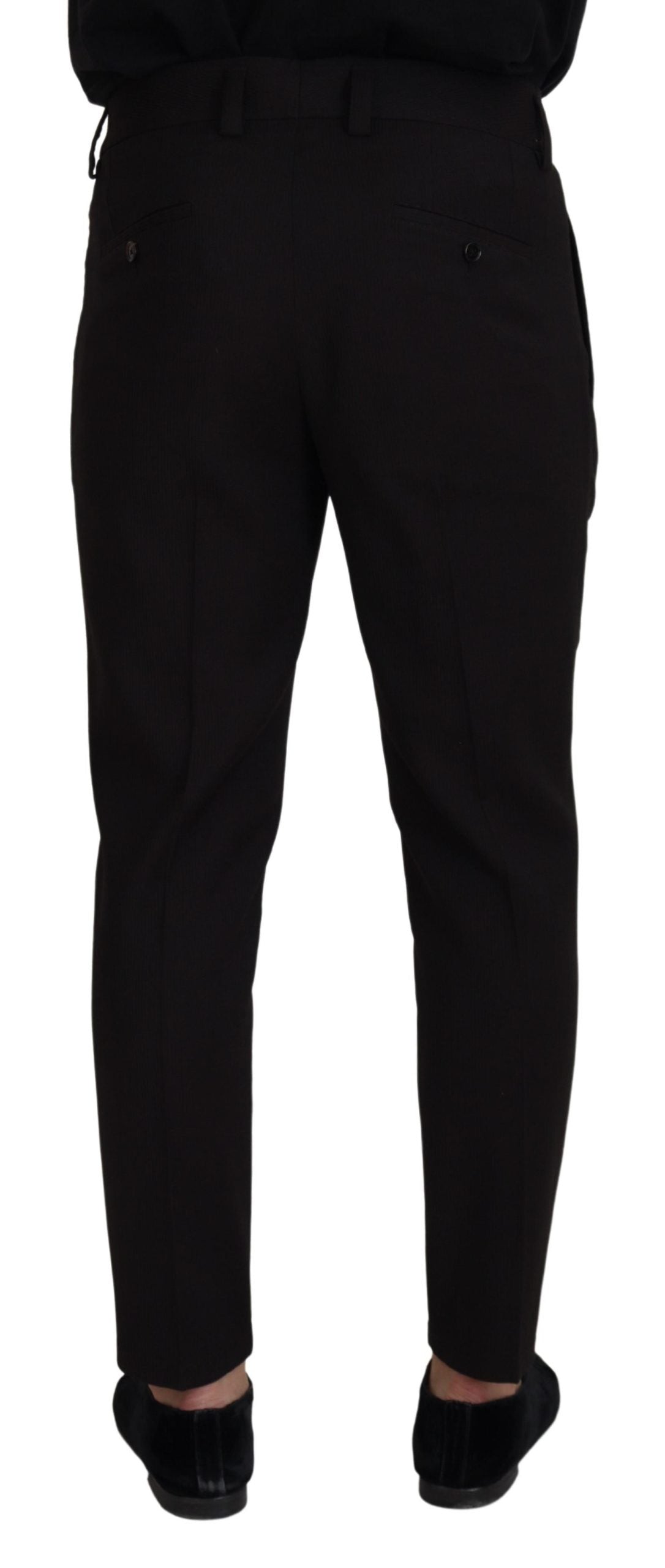 Elegant Black Virgin Wool Trousers