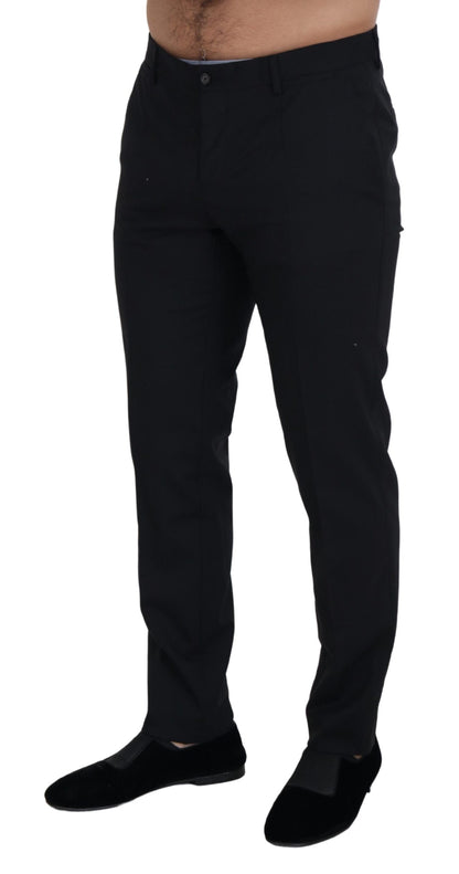 Elegant Black Wool Blend Trousers