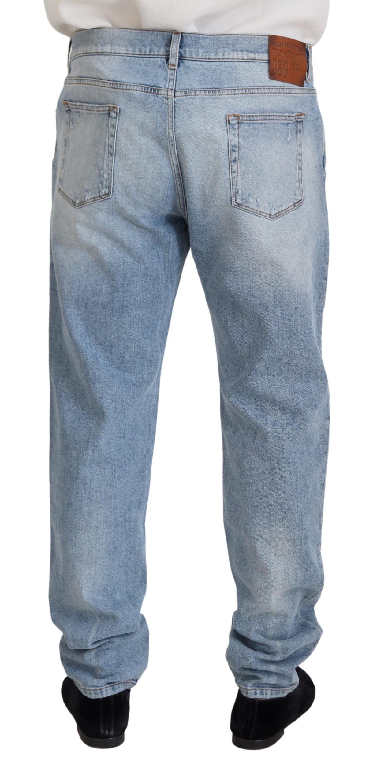 Elegant Light Blue Denim Pants