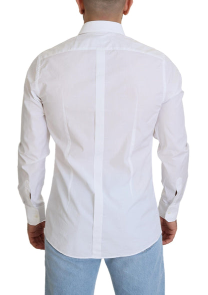 Elegant White Cotton Dress Shirt