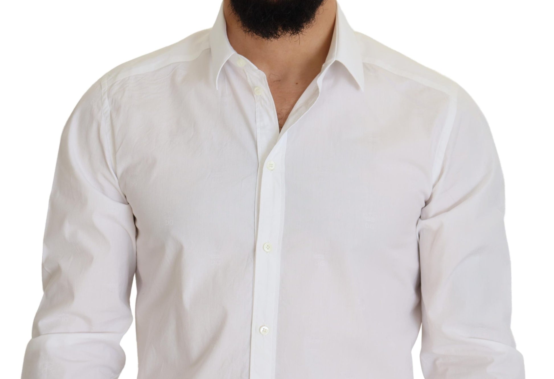 Elegant White Cotton Dress Shirt