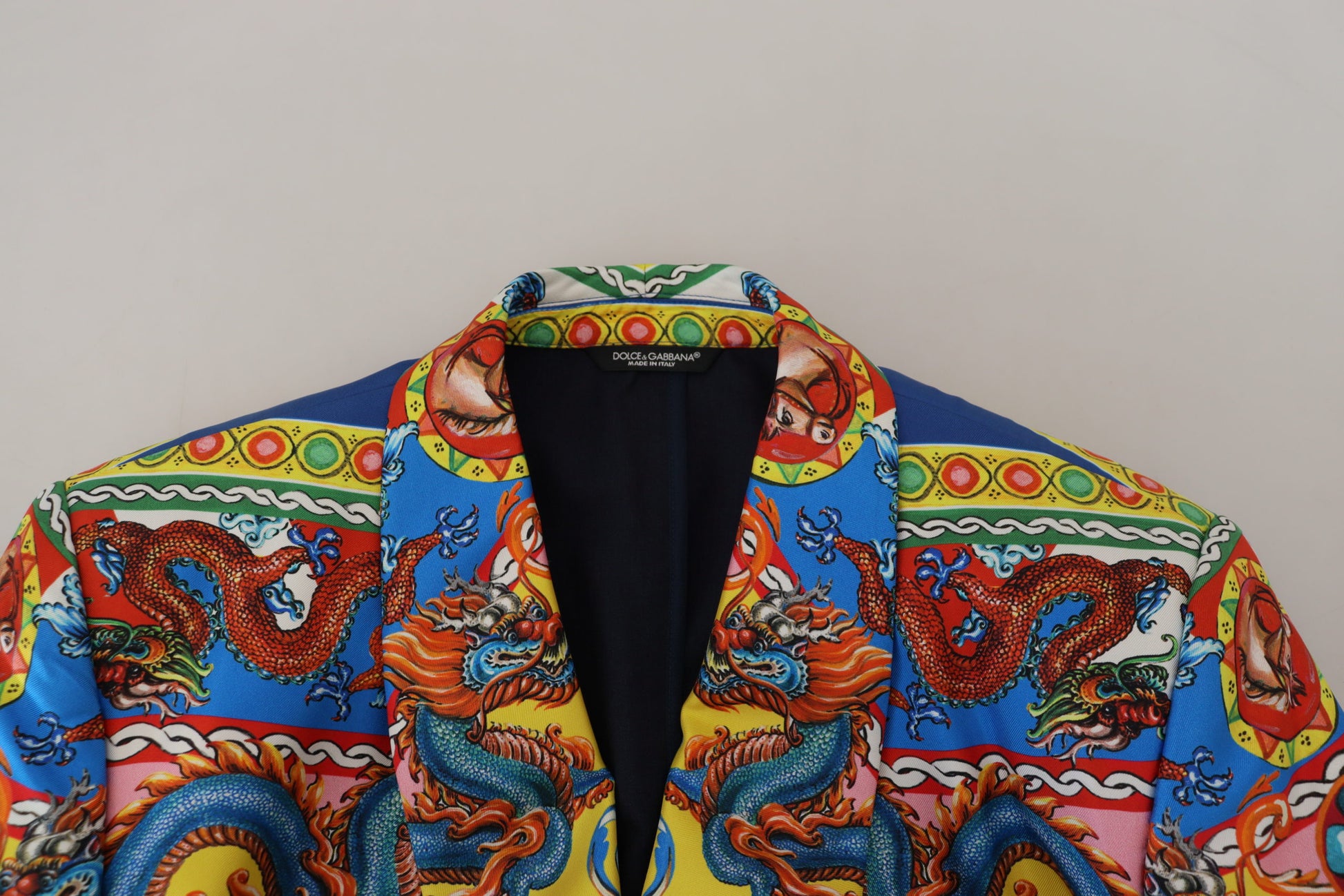 Elegant Silk Double-Breasted Dragon Blazer