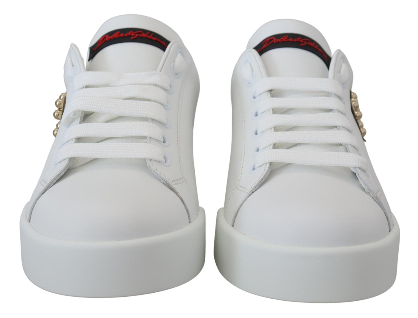 Chic White Portofino Leather Sneakers