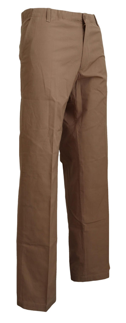 Elegant Brown Straight Fit Chinos