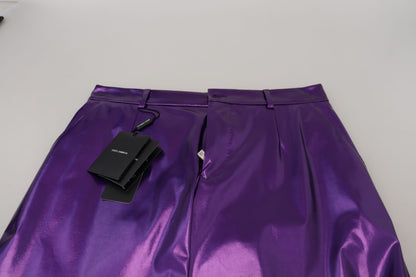 Elegant Shining Purple Straight Fit Pants