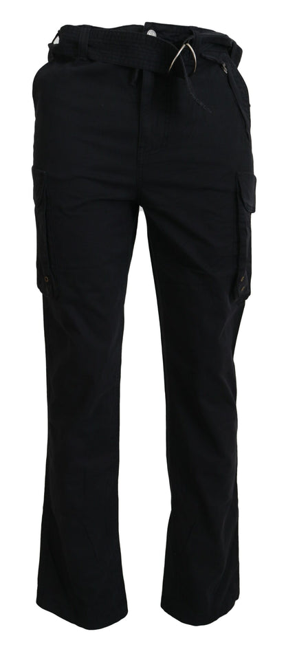 Elegant Black Cargo Pants with Belt