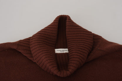 Elegant Burgundy Wool Turtleneck Sweater