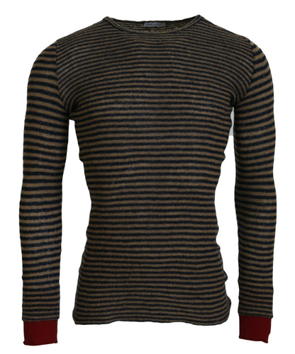 Chic Black and Brown Crewneck Pullover Sweater