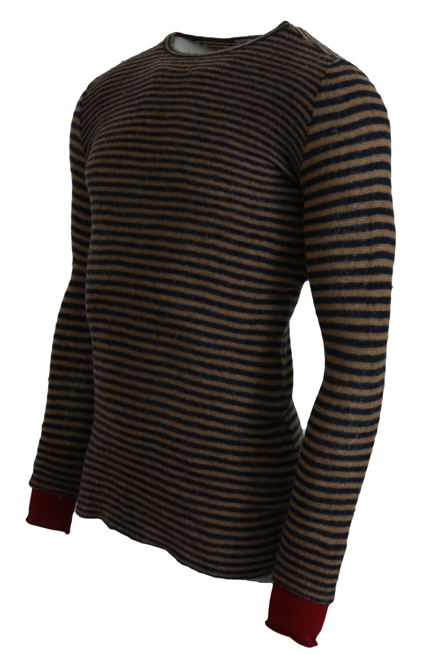 Chic Black and Brown Crewneck Pullover Sweater