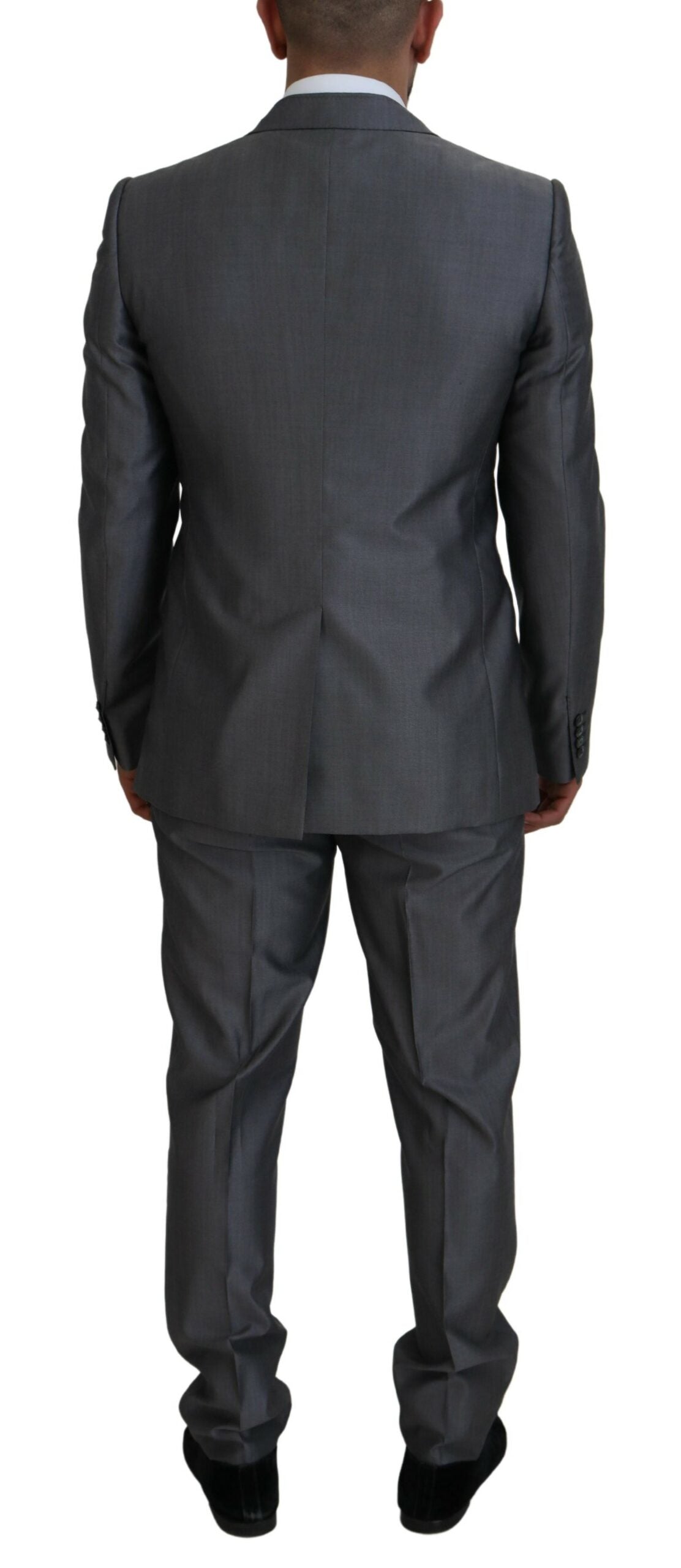 Elegant Gray Silver Sicilia Suit Ensemble