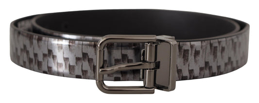 Sleek Italian Leather Belt in Sophisticated Gray