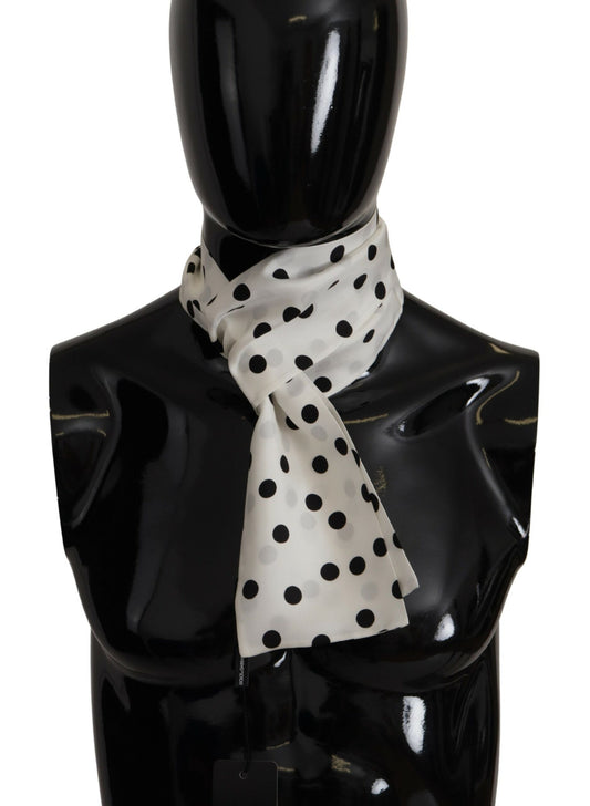 Elegant Silk Mens Scarf in Black and White