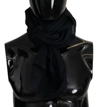 Elegant Black Silk Men's Scarf