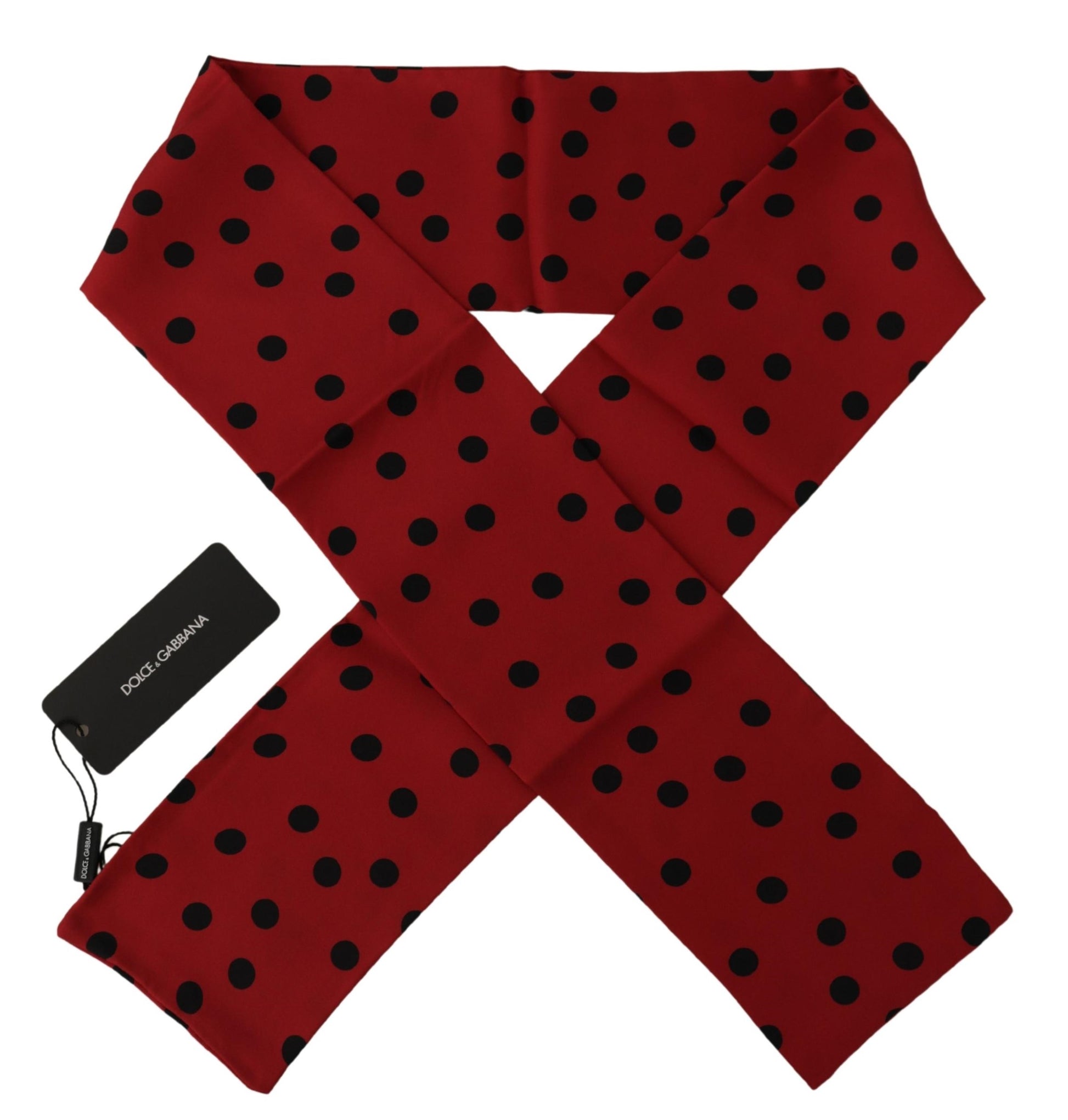 Elegant Silk Men's Scarf in Black & Red