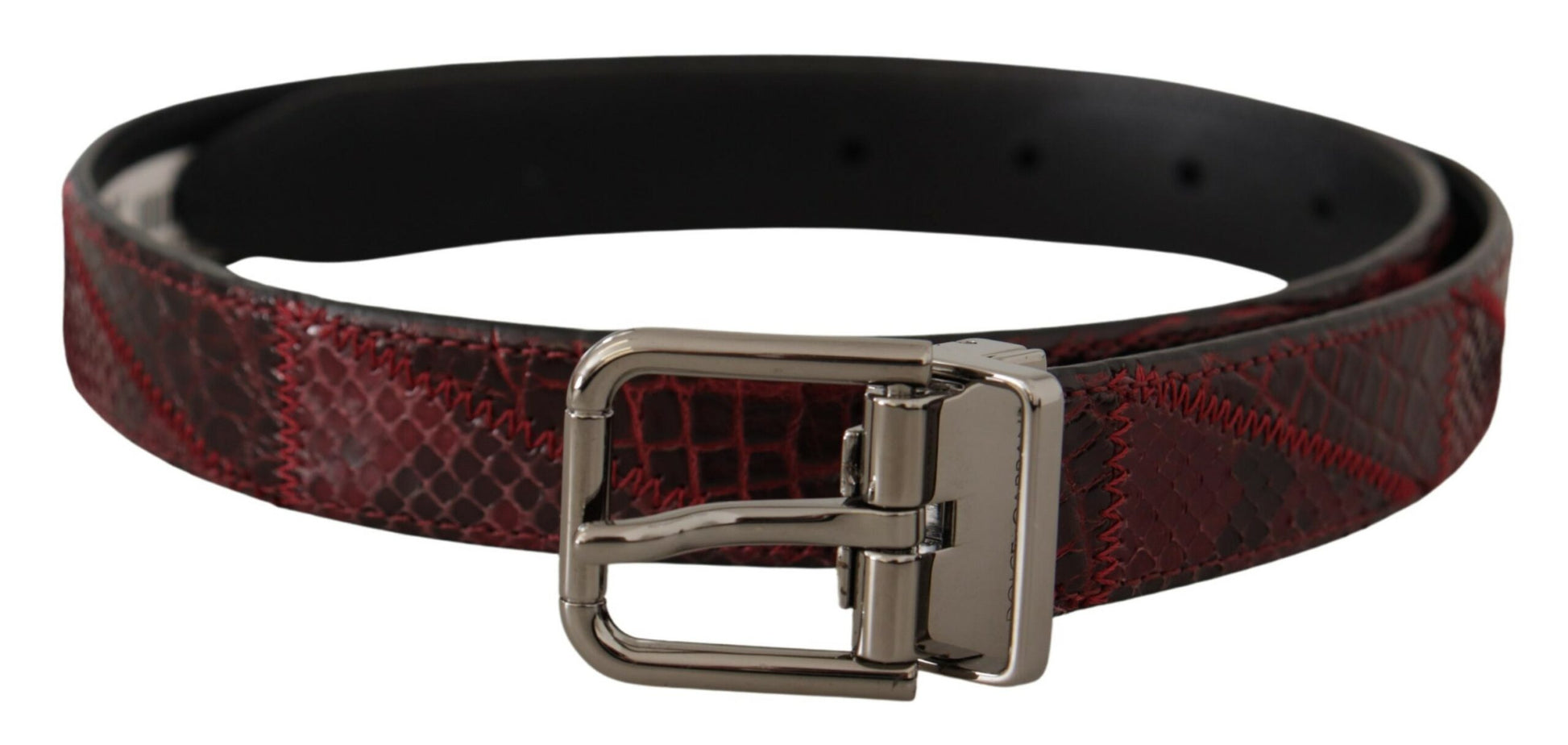 Elegant Red Exotic Leather Belt